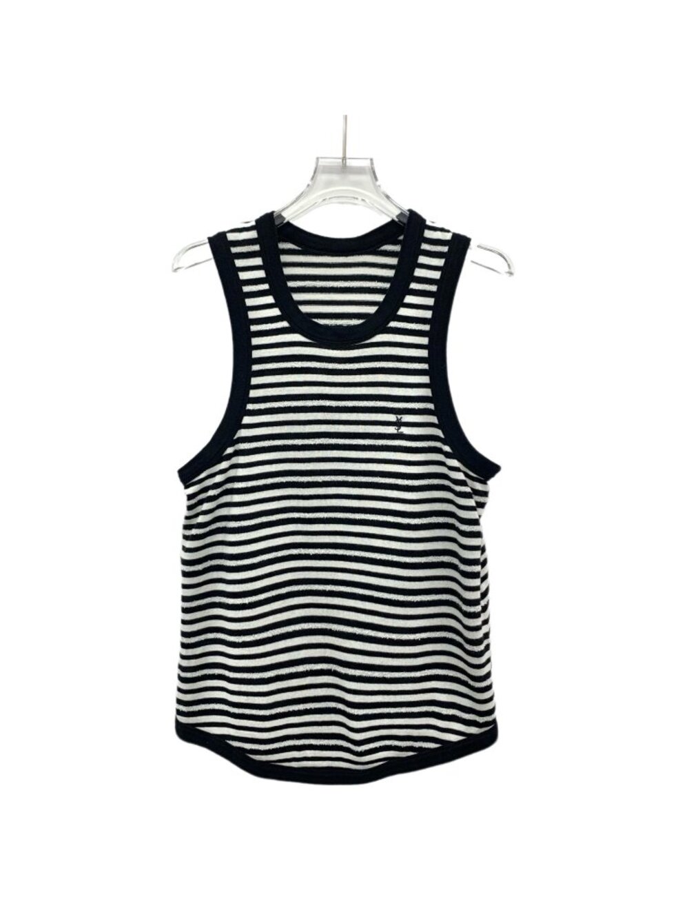 Saint Laurent 2023 Logo Embroidered Striped Tank Top